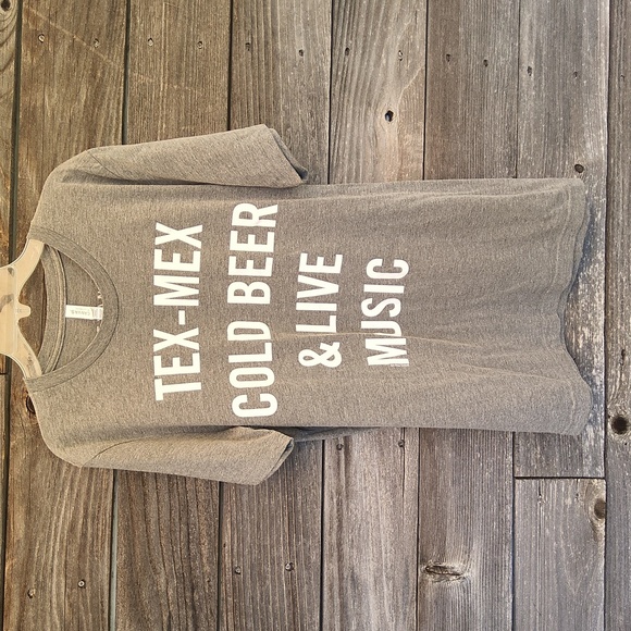 Bella Canvas grey t-shirt with Tex Mex slogan size medium - Picture 1 of 5